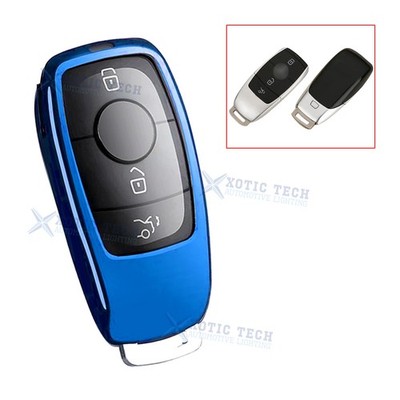 Exact Fit Full Protect Smart Soft Key Fob Cover w/Button For Mercedes AMG - Blue