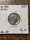 1937 Buffalo Nickel – XF/AU – Strong Horn & Facial Detail – Original Coin