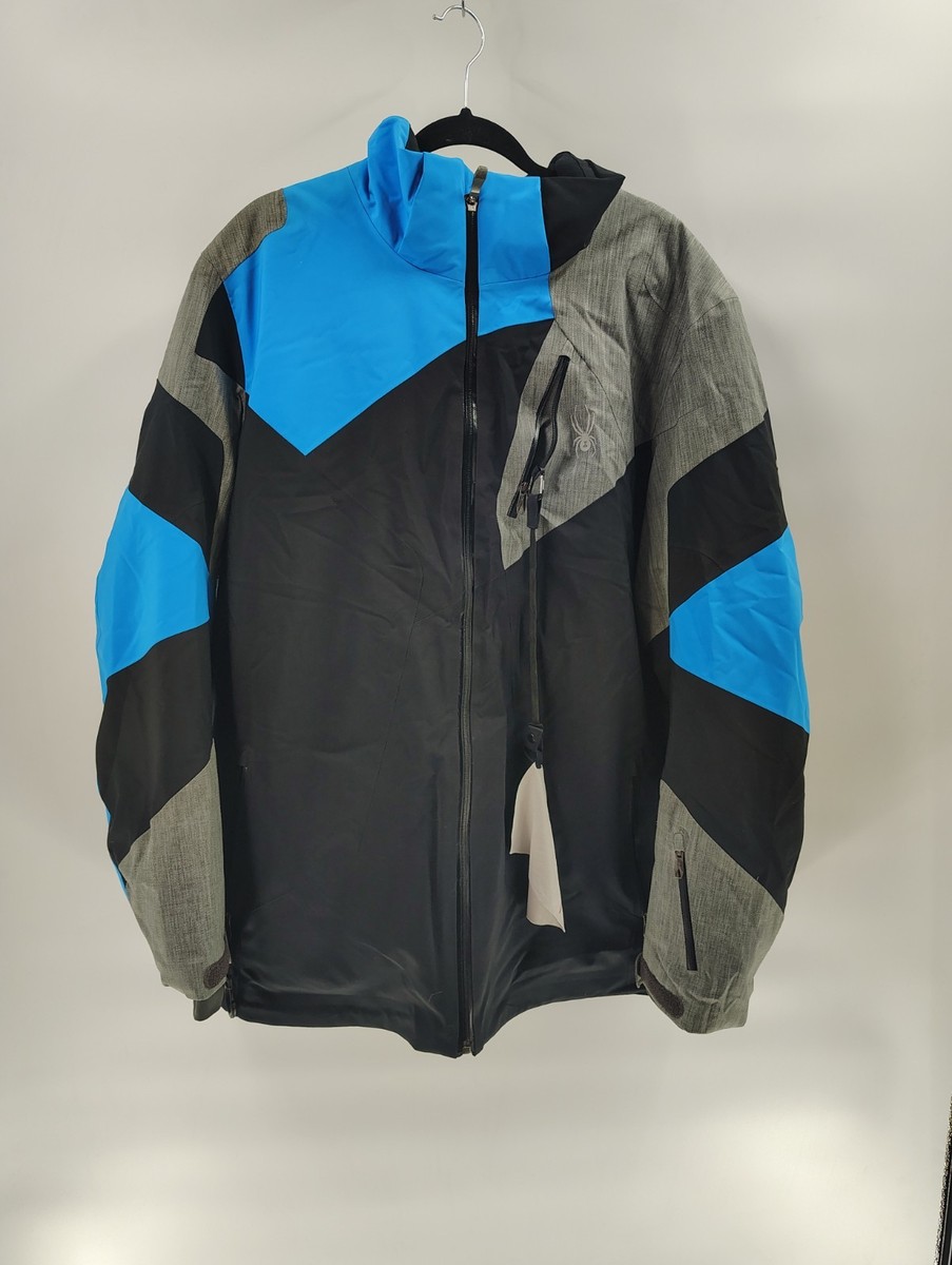 Spyder Leader Ski Jacket Men's XXL Polar Grey/Black/Blue XTL 20K