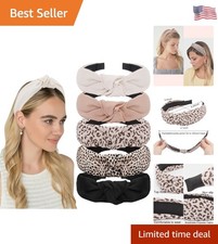 5 Pack Knotted Headbands Women Trendy Top Knot Non Slip Cute