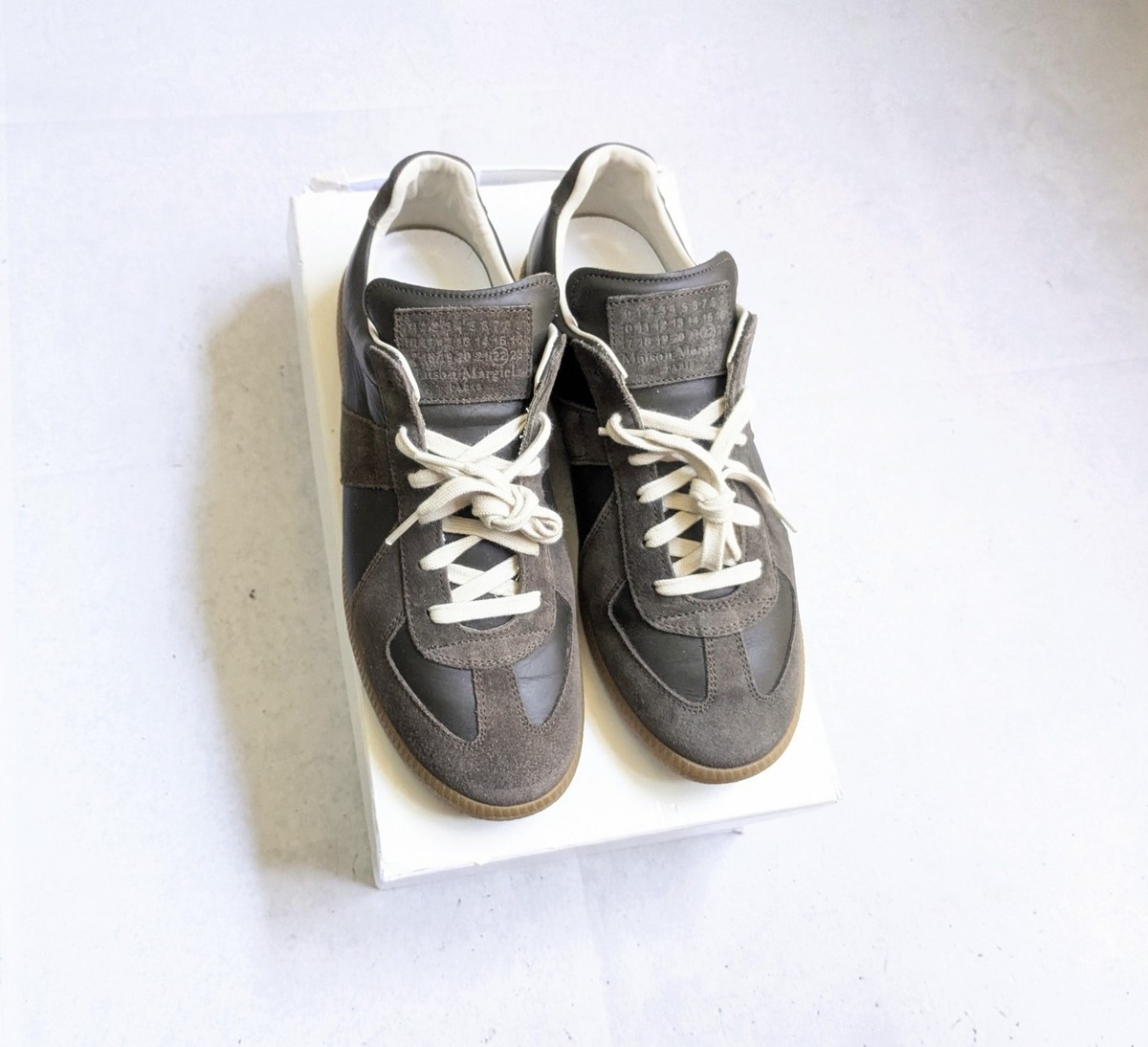 Maison Margiela GAT Sneakers Olive Green Men 9 42 Suede Low Top