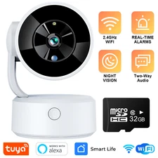 32GB Mini Surveillance Camera Motion Activated Tuya Smart Home Pan Tilt 360° Cam