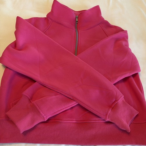 AUTOMET Womens Sweatshirt Half Zip Cropped Pullover Fleece Quarter XS Pink NWT - Afbeelding 10 van 17
