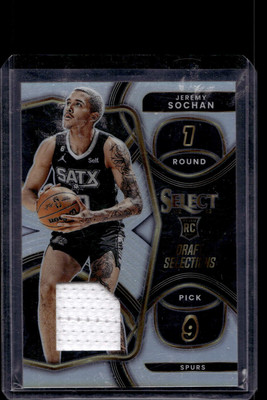 2022-23 Panini Select #DSM-JS Jeremy Sochan Draft Selections Memorabilia