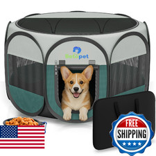 Playpen for Small Dogs Cats Crate: Puppy Play Pen Indoor Outdoor Foldable Potabl