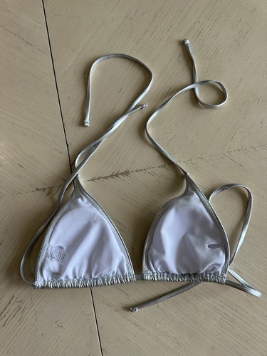 Reggiseno donna metallizzato top lucido reggiseno rave bralette bikini top taglia M, argento - Foto 2 di 4