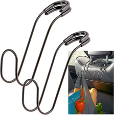 Unbreakable Car Bag Hooks - Large, Solid Metal Car Seat Hooks for Purse, Backpac