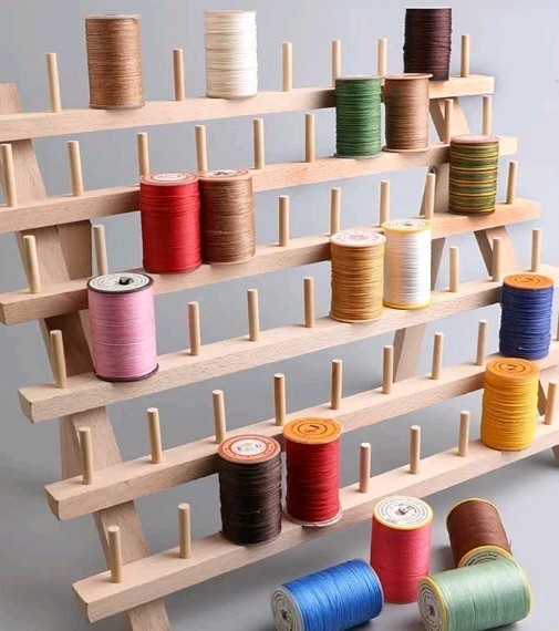 Baenrcy 60-Spool Wooden Thread Holder/Sewing&Embroidery Thread Rack 