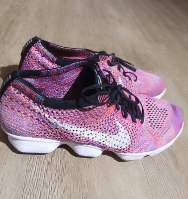 Nike Zoom Flyknit Racer Pink Multicolor Lace Up FlyKnit Low 