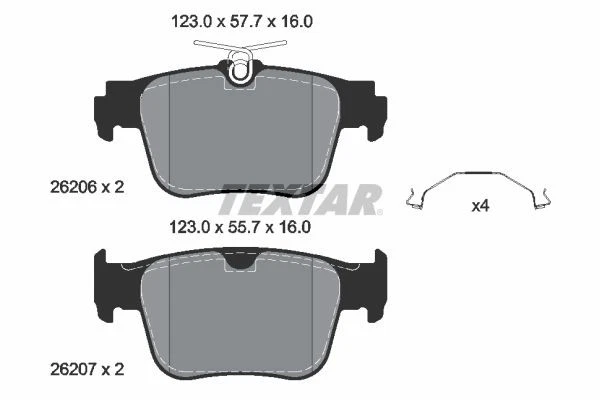 TEXTAR 2620601 Bremsbelagsatz, Scheibenbremse für AUDI CUPRA SEAT SKODA VW