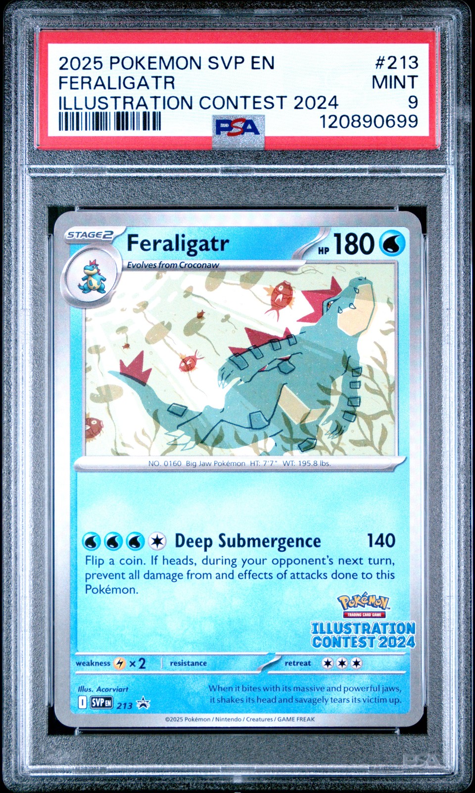 2025 POKEMON SVP EN-SV BLACK STAR PROMO #213 FERALIGATR PSA 9