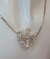 925 Silber Collier Designer Schmuck Damen Vintage Abstrakt