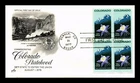 DR JIM STAMPS US COVER COLORADO STATEHOOD CENTENNIAL FDC BLOCK OF 4 ARTCRAFT