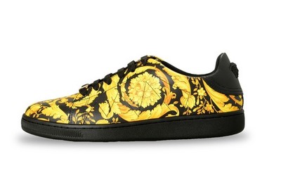 Versace Men's Baroque Signature Print 100% Leather Sneakers Shoes US 7 IT 40
