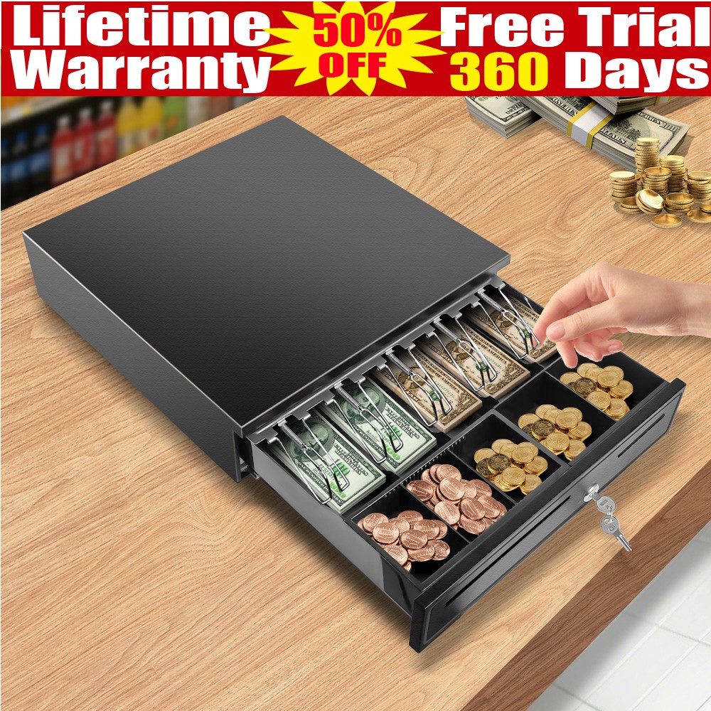 New 5 Bills 5 Coins Tray Heavy Duty Cash Drawer Cash Register POS Till Box