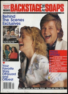 MAY 9 1989 BACKSTAGE AT THE SOAPS, MARY BETH EVANS & STEPHEN NICHOLS