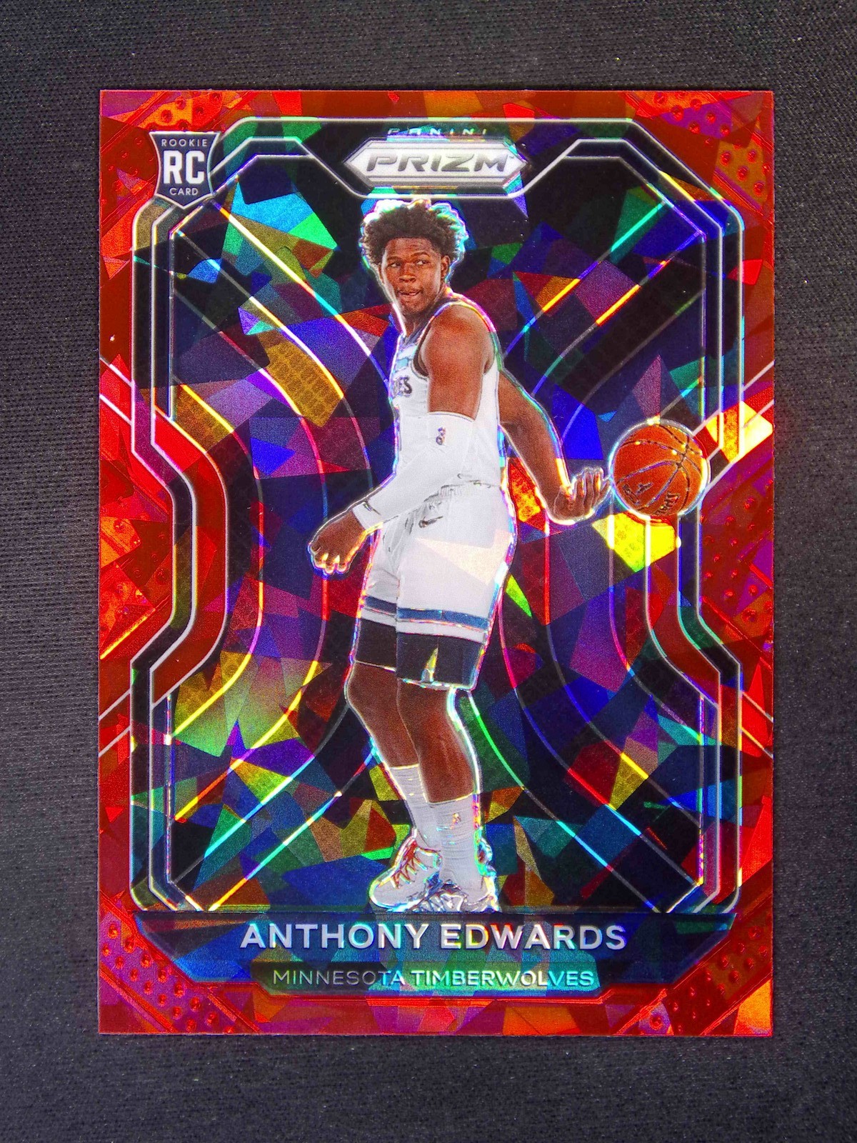 2020-21 Panini Prizm Anthony Edwards #258 RC Rookie Red Ice Pirzm