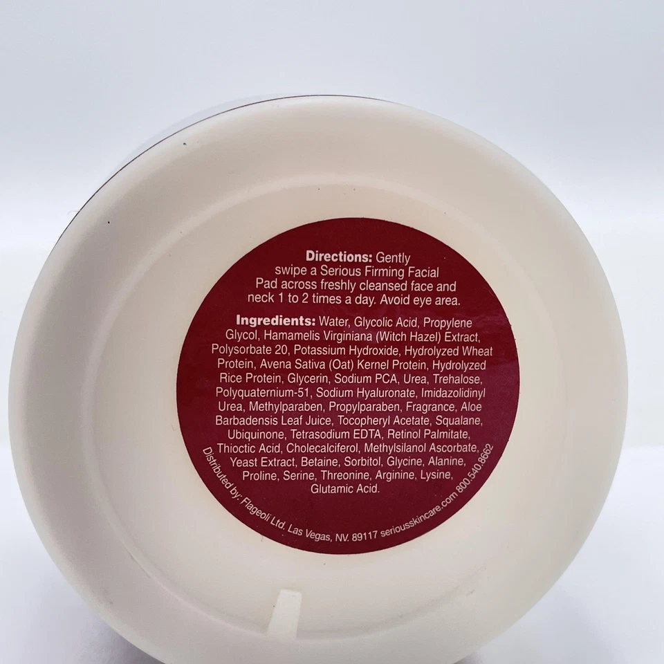 Almohadillas faciales reafirmantes Serious Skincare 60 ácido glicólico antienvejecimiento preempapado Foto 3 de 4
