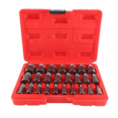 25PCS Damaged Screw Extractor Kit Hex Head Bolt Remover Chrom Molybdän Stah CU