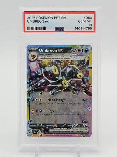 UMBREON EX 2025 POKEMON PRISMATIC EVOLUTIONS DOUBLE RARE #060/131 PSA 10 Q5677