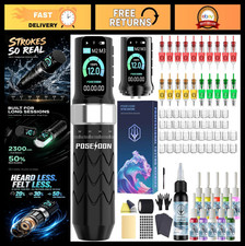Wireless Tattoo Gun Kit with 2 Batteries, 7 Stroke Settings, Adjustable Power