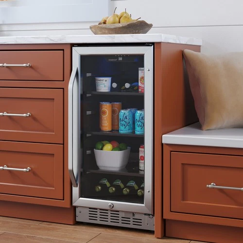 EdgeStar CBR902SG 15"W 80 Can Built-In Beverage Cooler - Stainless Steel - Picture 4 of 12