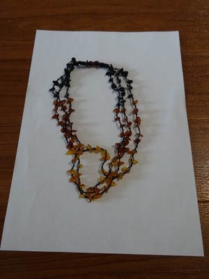 Kette Hals Halskette für Damen Frauen Haku Vintage Schmuck Steine orange Plastik
