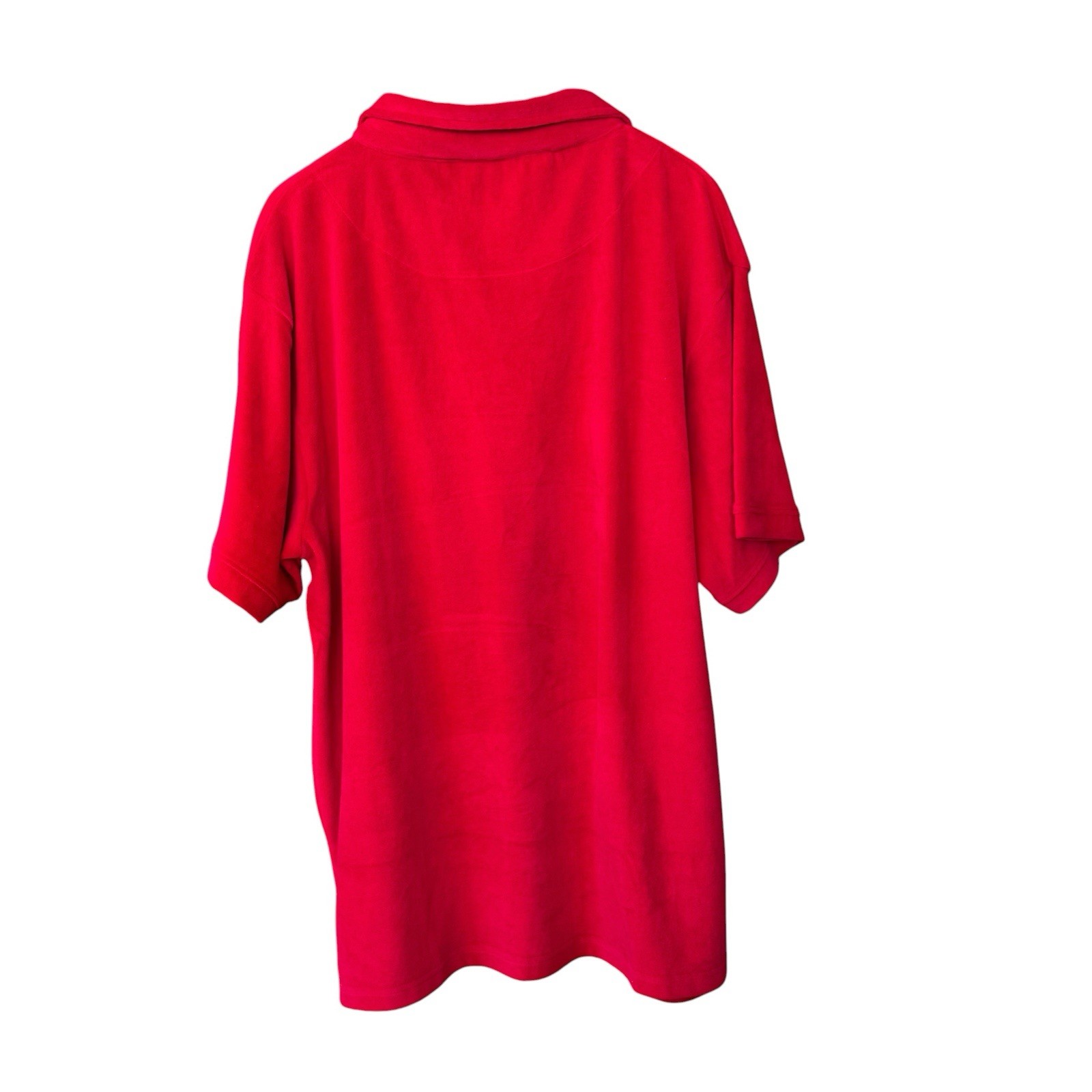 Parlewe Soft Terry Polo Shirt Red Embroidered Hippo Logo Mens Size XL image 3