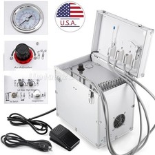 Mobile Portable Dental Delivery Unit Suction Syringe Air Compressor Scaler 4Hole