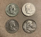 Franklin Silver Half Dollar Lot 0f 4- 90% Silver