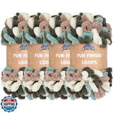 JubileeYarn Fun Finger Loops Yarn - 100g/Skein Jumbo Polyester - Demeter - 4