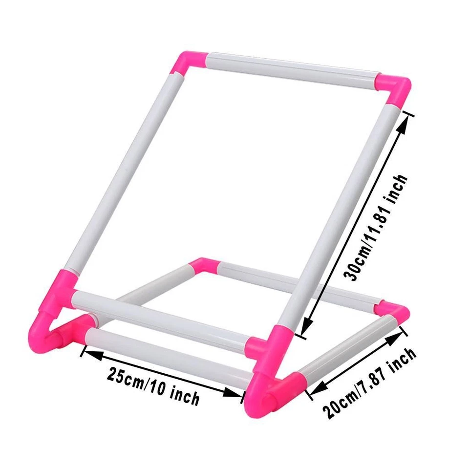 Rectangle Plastic Clips Embroidery Frame Hoop Stand Holder Cross Stitch Supply - Image 3 of 4
