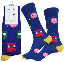 1-3-6-12 pk NOVELTY Dress Socks size 10-13 Multicolor EMOJI COTTON Socks