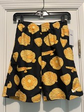 NWT Nike Boys Tossed Waffles Volley Swim Shorts 7" Inseam Black Sz Large