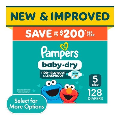 Pampers Baby Dry Diapers Size 5, 128 Count
