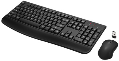 Teclado y ratón inalámbricos 2.4GHz reposamuñecas cómodo PC Mac