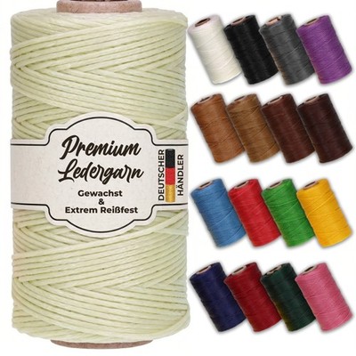 Ledergarn gewachst 1,0mm 100% Polyester Forellenfaden Wachsband Wachsfaden 100m