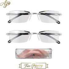 Dual Pack of Ergonomic Smart Zoom Anti-Blue Light Glasses for Comfortable Vision