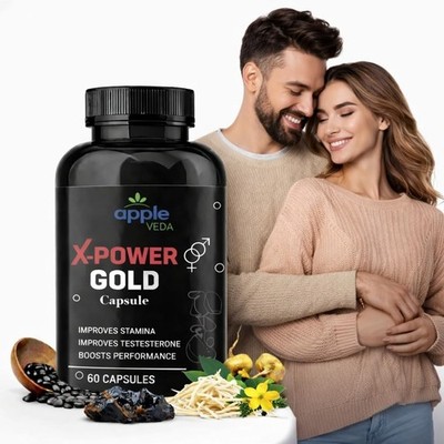 X Power Gold Complete Men's Wellness Pack 60 Capsules Cream & Powder