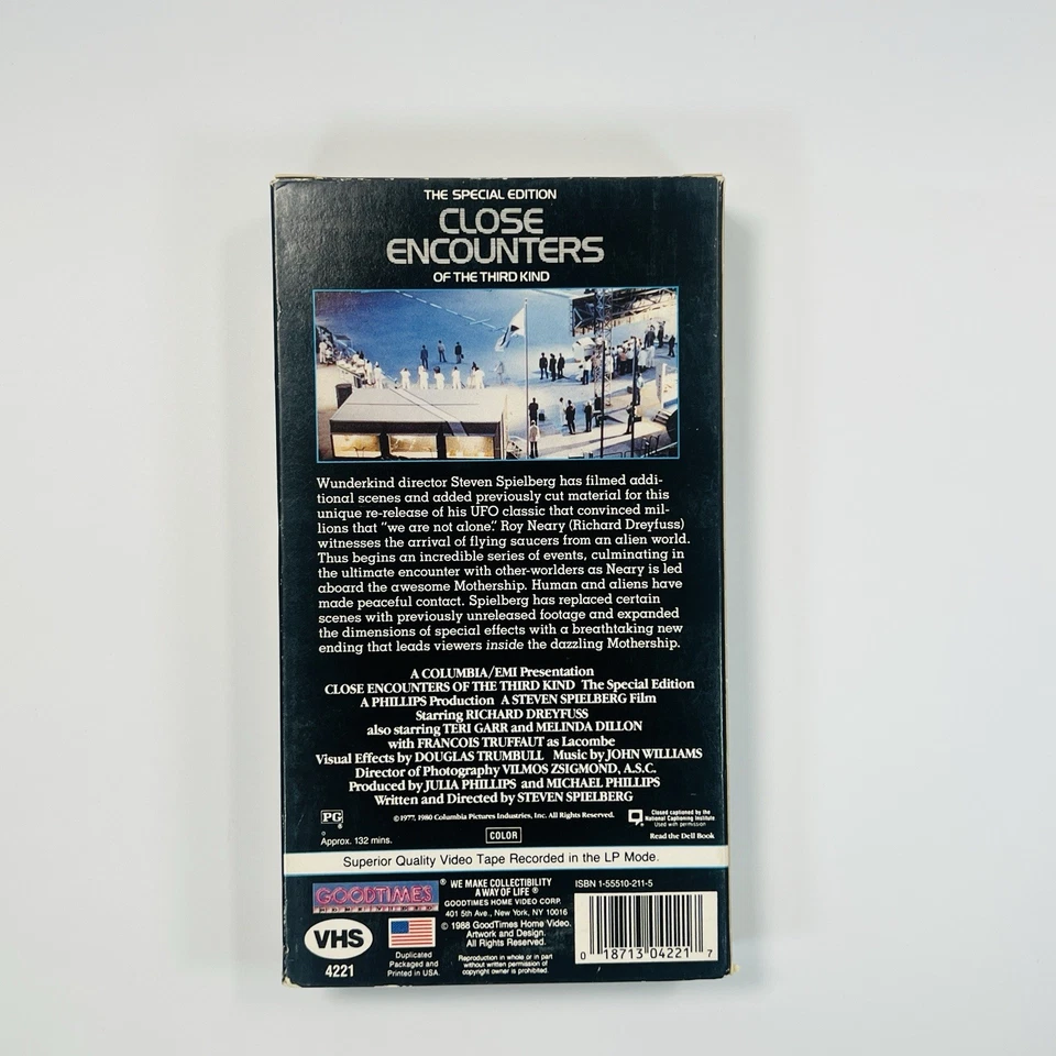 Close Encounters of the Third Kind (VHS, 1988) Special Edition – Rare – Like New - Image 2 of 4