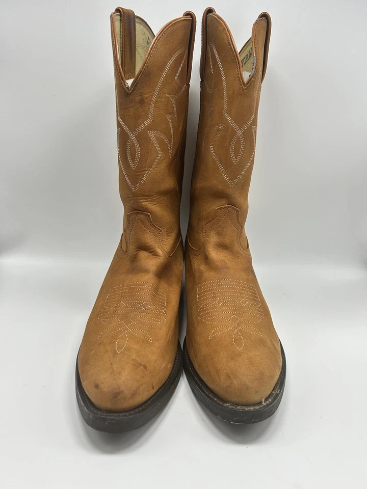 Bota Vaquera Occidental Bordada Cuero Durango Tostado TR764 Talla 11 EE Foto 2 de 4