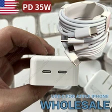 USB C Fast Charger For i Phone 17 16 15 14 13 12 11 35W Block PD Type C Cord Lot