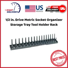 1/2 in. Drive Metric Socket Organizer Storage Tray Tool Holder Rack