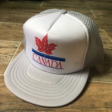 NWOT NEW VINTAGE CANADA MENS SNAPBACK HAT MESH TRUCKER FLAG DEADSTOCK 80s 90s