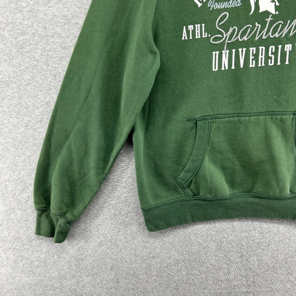 Sudadera Michigan State para mujer talla grande verde manga larga bolsillos NCAA KA Foto 2 de 4