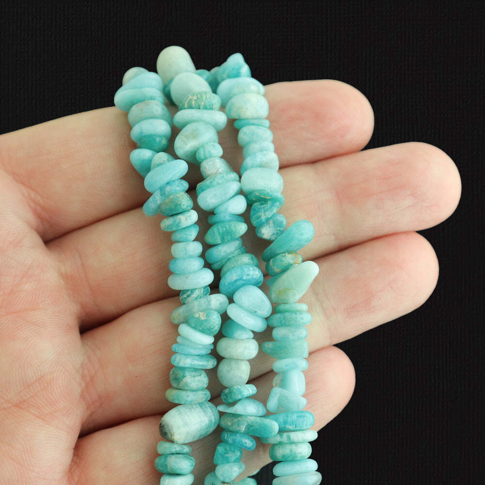 Chip Natural Amazonite Beads 5mm 8mm Blue Tones Stand 200