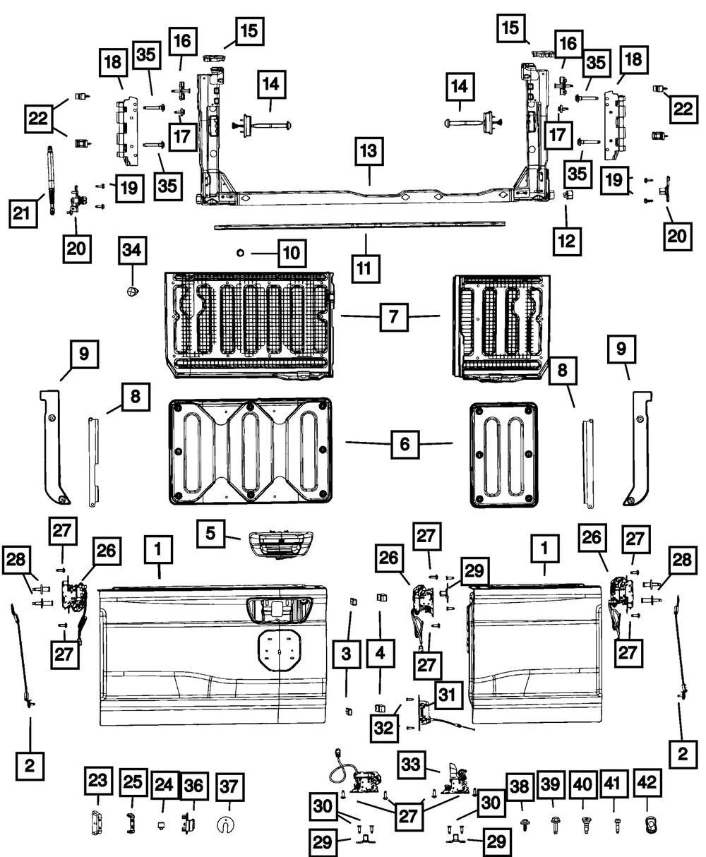 Mango de puerta trasera para Ram 1500 2022-2023 (N/P 7KJ441XJAA)