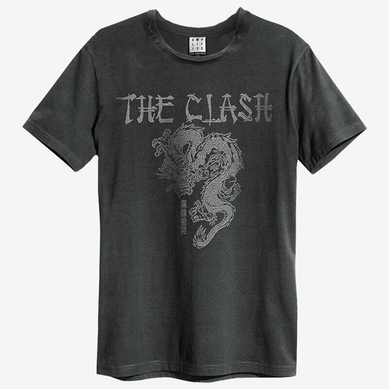 T-shirt Uomo The Clash 'Dragon' Design Ufficiale - Nera, Cotone, Gildan