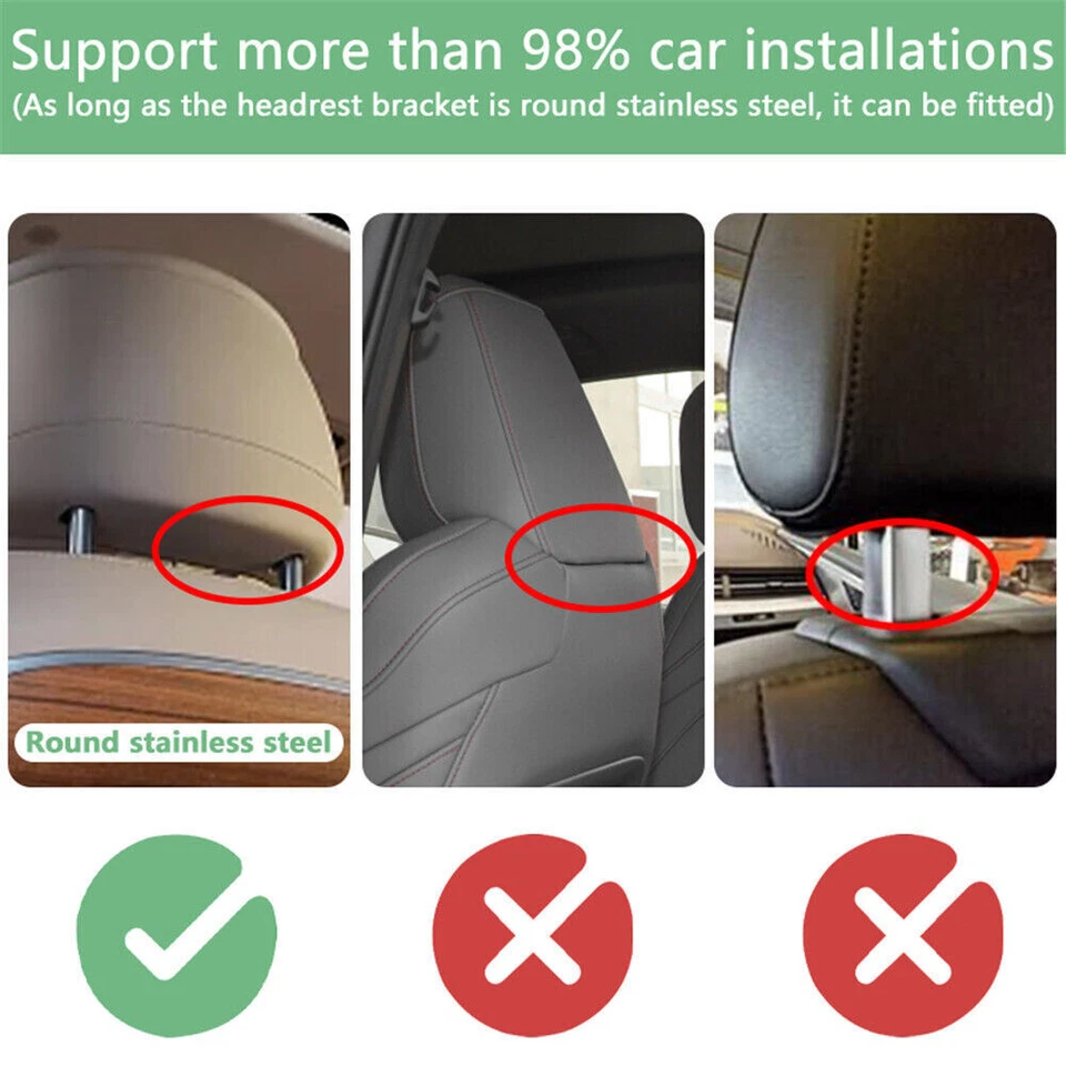 2x Car Headrest Monitor Rear Seat Entertainment TV Video Player IPS Touch Screen — 第 4/4 张图片