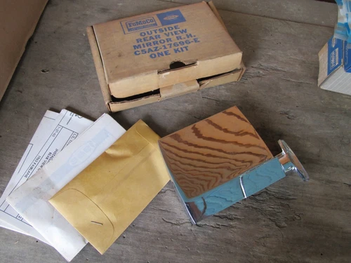 NOS 1965 FORD GALAXIE FAIRLANE RIGHT SIDE REAR VIEW MIRROR KIT C5AZ-17696E